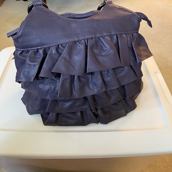 Purple Ruffled Women's Bag - Picture 2 of 4